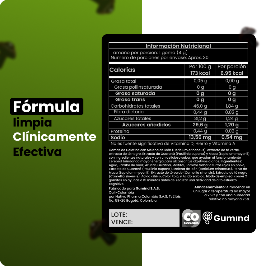 Gomitas Mashgums | Energía limpia y constante todo el día